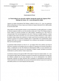 Le Tchad obtient une seconde notation inaugurale auprès de l&#039;agence Fitch Ratings de niveau « B-» avec perspective stable  https://www.fitchratings.com/research/sovereigns/fitch-assigns-chad-b-idr-outlook-stable-30-10-2024/dodd-frank-disclosure